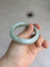 Load image into Gallery viewer, 52.5 mm Certified Type A 100% Natural light green/gray Jadeite Jade oval bangle AZ70-0363