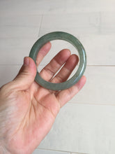 Load image into Gallery viewer, 57.2mm certified Type A 100% Natural icy watery dark green gray Jadeite Jade bangle PC15-0368
