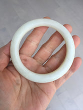 Load image into Gallery viewer, 58.5mm Certified 100% Natural white beige round cut nephrite Jade bangle HHE103-0942