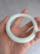 Load image into Gallery viewer, 58.5mm Certified 100% Natural white beige round cut nephrite Jade bangle HHE103-0942