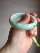 Load image into Gallery viewer, 50mm 100% natural Type A sunny green/purple oval jadeite jade bangle E51-1084