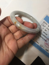 Load image into Gallery viewer, 50.2mm Certified Type A 100% Natural light green yellow purple round cut Jadeite Jade bangle BQ49-8191