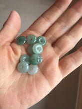 Load image into Gallery viewer, 12-17.5mm Type A 100% Natural oily dark green(淡油青) gray green Jadeite Safety Guardian Button donuts pendant PH61 Add on item