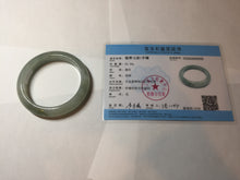 Load image into Gallery viewer, 53.8mm 100% natural Type A icy watery light green/gray jadeite jade bangle PC118-0355