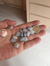 Load image into Gallery viewer, 12-13mm 100% Natural type A icy light green white purple 3D Jadeite Jade star pendant group BP3