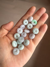 Load image into Gallery viewer, 12.5mm Type A 100% Natural sunny green white purple Jadeite Safety Guardian Button donuts pendant PH60 Add on item