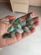 Load image into Gallery viewer, 100% Natural type A clear/ sunny green/ purple jadeite jade 3D fish Pendant BL71