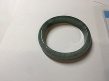 Load image into Gallery viewer, 51.5mm Certified Type A 100% Natural Oily Dark Green Gray Black with Flying Snow Oval Jadeite Jade Bangle PC207-7685