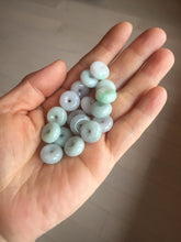 Load image into Gallery viewer, 12.5mm Type A 100% Natural sunny green white purple Jadeite Safety Guardian Button donuts pendant PH60 Add on item