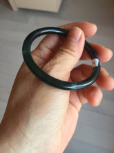 Load image into Gallery viewer, 51.9mm certified Type A 100% Natural dark green/black/gray Guatemala slim round cut Jadeite bangle PH181-2446