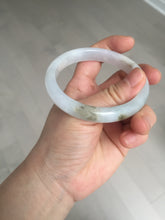 Load image into Gallery viewer, 57.5mm Certified Type A 100% Natural icy watery white purple black brown seaweeds and golden sand Jadeite Jade bangle H160-7068