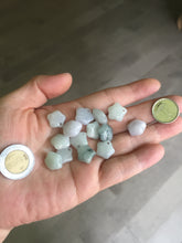 Load image into Gallery viewer, 12-13mm 100% Natural type A icy light green white purple 3D Jadeite Jade star pendant group BP3