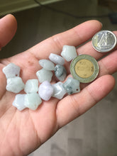 Load image into Gallery viewer, 12-13mm 100% Natural type A icy light green white purple 3D Jadeite Jade star pendant group BP3