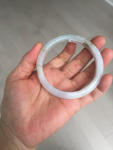 Load image into Gallery viewer, 57.5mm Certified Type A 100% Natural icy watery white purple black brown seaweeds and golden sand Jadeite Jade bangle H160-7068