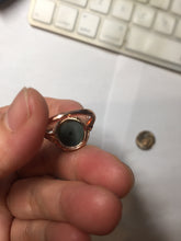 Load image into Gallery viewer, 100% Natural green black nephrite (碧玉) cabochon Jade ring (adjustable size) HE110