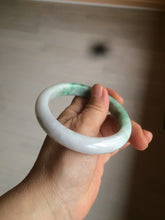 Load image into Gallery viewer, 59.7mm Certified 100% natural type A sunny green white/light purple jadeite jade bangle Z137-5420