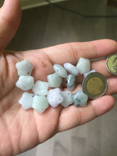 Load image into Gallery viewer, 12-13mm 100% Natural type A icy light green white purple 3D Jadeite Jade star pendant group BP3