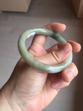 Load image into Gallery viewer, 54mm Certified Type A 100% Natural dark green gray round cut Jadeite bangle AU45-0896