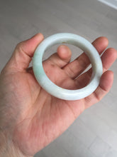 Load image into Gallery viewer, 53.5mm certified 100% natural Type A sunny green/white jadeite jade bangle BM41-8047