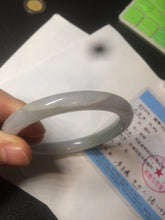 Load image into Gallery viewer, 55.5mm certified Type A 100% Natural light green/purple round cut Jadeite Jade bangle BK67-9881