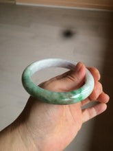 Load image into Gallery viewer, 59.7mm Certified 100% natural type A sunny green white/light purple jadeite jade bangle Z137-5420