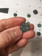 Load image into Gallery viewer, 100% Natural type A icy watery blue green gray Guatemala jadeite Forget-Me-Not(勿忘我) Flower Pendant group BP180