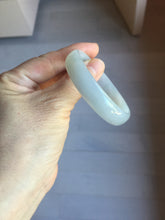 Load image into Gallery viewer, 51mm Certified Type A 100% Natural Icy Watery Misty Gray Violet White thin Jadeite Jade Bangle PJ58-1888