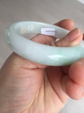 Load image into Gallery viewer, 53.5mm certified 100% natural Type A sunny green/white jadeite jade bangle BM41-8047