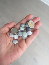 Load image into Gallery viewer, 12-13mm 100% Natural type A icy light green white purple 3D Jadeite Jade star pendant group BP3