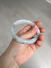 Load image into Gallery viewer, 57.5mm Certified Type A 100% Natural icy watery white purple black brown seaweeds and golden sand Jadeite Jade bangle H159-7064