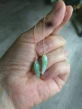 Load image into Gallery viewer, 100% Natural type A icy watery purple/green/white Chili Pepper Jadeite Jade earring group B201