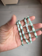 Load image into Gallery viewer, 100% natural type A light green jadeite jade beads bracelet group BQ76