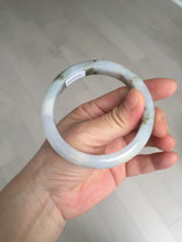 Load image into Gallery viewer, 57.5mm Certified Type A 100% Natural icy watery white purple black brown seaweeds and golden sand Jadeite Jade bangle H159-7064
