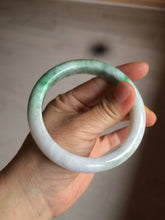 Load image into Gallery viewer, 59.7mm Certified 100% natural type A sunny green white/light purple jadeite jade bangle Z137-5420