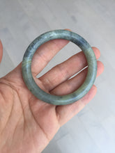Load image into Gallery viewer, 51mm Certified 100% Natural Green/ black/gray sesame paste 芝麻糊 青花 round cut nephrite Jade bangle HHE104-5567
