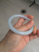 Load image into Gallery viewer, 55.5mm certified Type A 100% Natural light green/purple round cut Jadeite Jade bangle BK67-9881