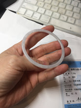 Load image into Gallery viewer, 57mm Certified Type A 100% Natural icy watery white/light purple flat slim Jadeite Jade bangle BG220-8570