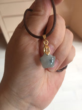 Load image into Gallery viewer, 12-13mm 100% Natural type A icy light green white purple 3D Jadeite Jade star pendant group BP3