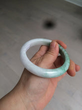 Load image into Gallery viewer, 59.7mm Certified 100% natural type A sunny green white/light purple jadeite jade bangle Z137-5420
