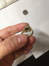 Load image into Gallery viewer, 100% Natural green gray black nephrite cabochon Jade ring (adjustable size) HE111