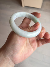 Load image into Gallery viewer, 53.5mm certified 100% natural Type A sunny green/white jadeite jade bangle BM41-8047