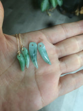 Load image into Gallery viewer, 100% Natural type A icy watery purple/green/white Chili Pepper Jadeite Jade earring group B201
