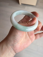 Load image into Gallery viewer, 53.5mm certified 100% natural Type A sunny green/white jadeite jade bangle BM41-8047