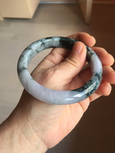 Load image into Gallery viewer, 60.2mm Certified Type A 100% Natural dark green/purple/gray Snowy Pine Mountain Jadeite Jade bangle PF30-(1208)