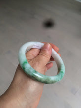 Load image into Gallery viewer, 59.7mm Certified 100% natural type A sunny green white/light purple jadeite jade bangle Z137-5420