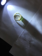 Load image into Gallery viewer, 100% Natural green gray black nephrite cabochon Jade ring (adjustable size) HE111