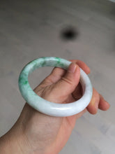 Load image into Gallery viewer, 59.7mm Certified 100% natural type A sunny green white/light purple jadeite jade bangle Z137-5420