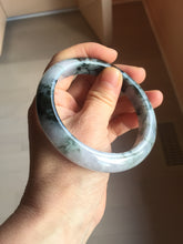 Load image into Gallery viewer, 60.2mm Certified Type A 100% Natural dark green/purple/gray Snowy Pine Mountain Jadeite Jade bangle PF30-(1208)
