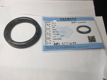 Load image into Gallery viewer, Sale! 100% Natural Certified 56 mm black/white (籽料青花) seed material round cut nephrite Jade bangle HHE105-5500