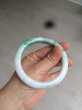 Load image into Gallery viewer, 59.7mm Certified 100% natural type A sunny green white/light purple jadeite jade bangle Z137-5420
